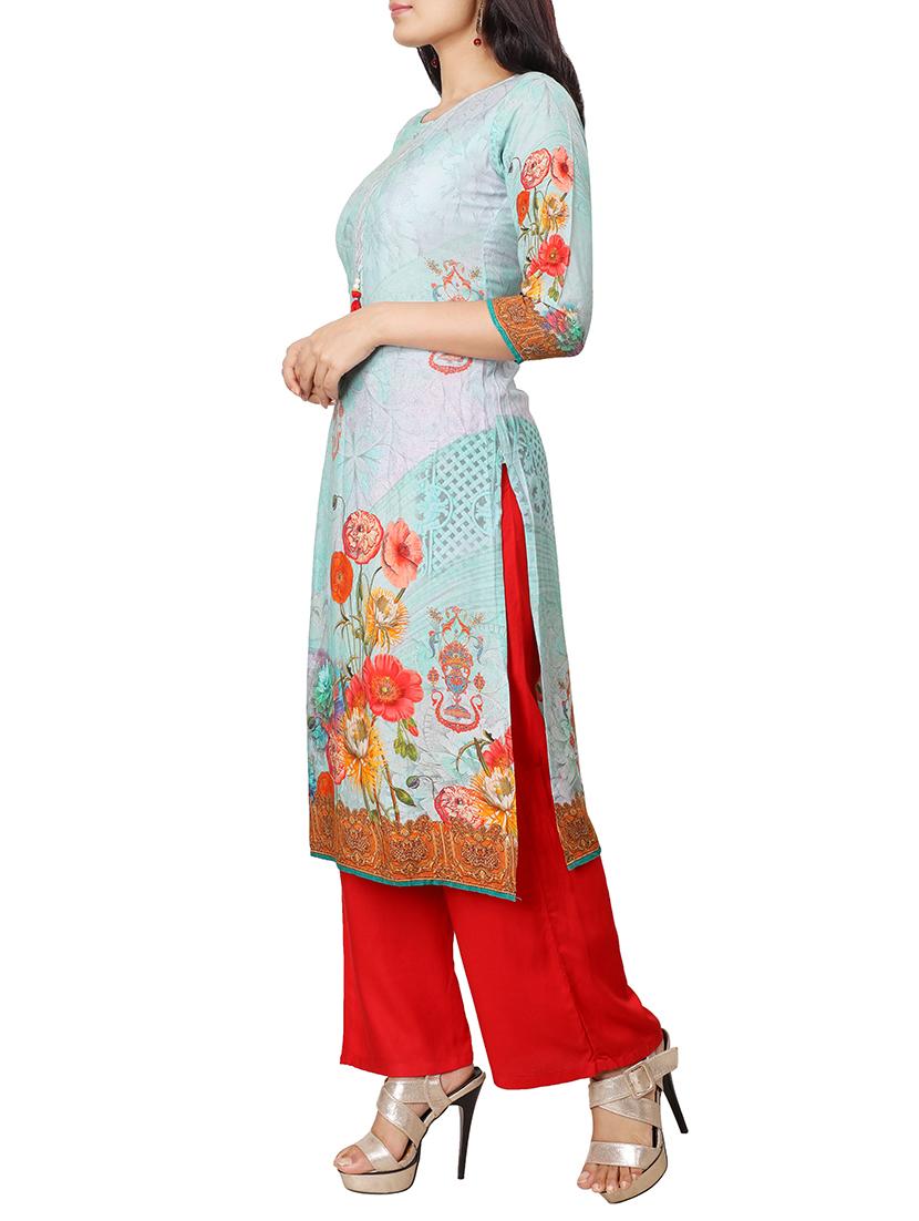 straight printed kurta - 15306918 - Zoom Image - 2