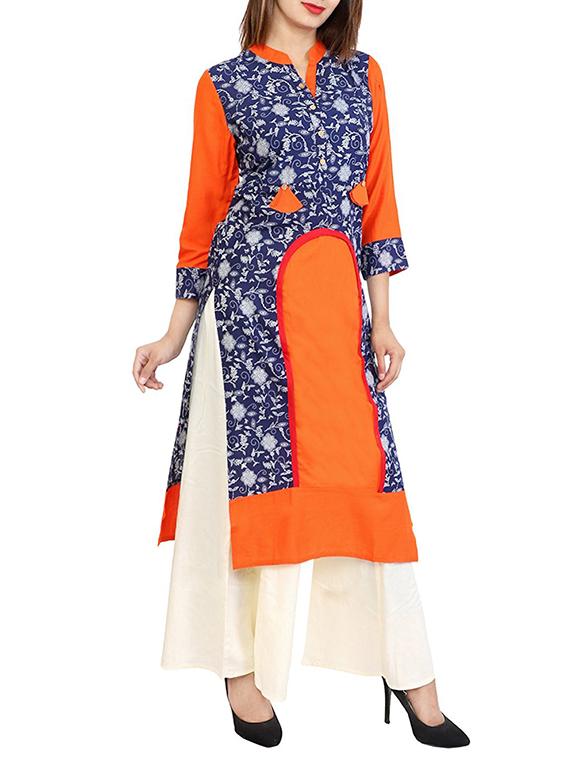 straight printed kurta - 15307044 - Zoom Image - 2