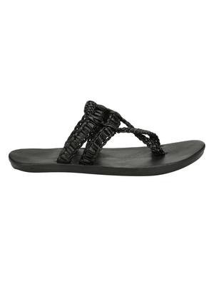 big fox black leatherette slip on slippers - 15307403 - Standard Image - 2