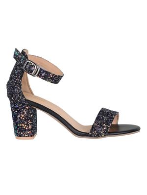 black faux leather ankle strap sandals - 15308160 - Standard Image - 2