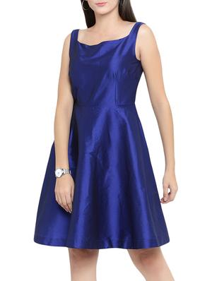 zip up back metallic flared dress - 15308768 - Standard Image - 2