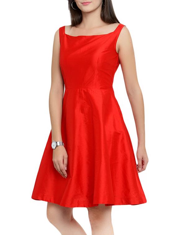 zip up back flared dress - 15308769 - Zoom Image - 2