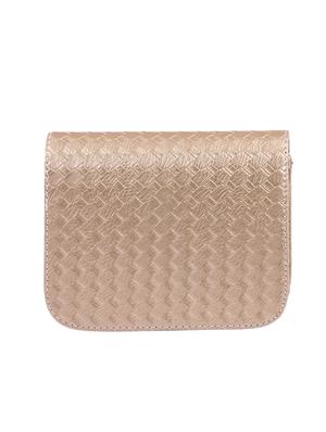 gold leatherette (pu) regular sling bag - 15310948 - Standard Image - 2