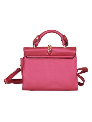 pink leatherette (pu) structured handbag - 15310959 - Standard Image - 2
