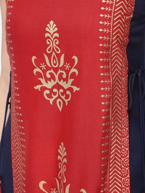 block printed layered kurta - 15313002 - Standard Image - 5
