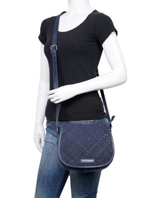 blue leather regular sling bag - 15314005 - Standard Image - 5