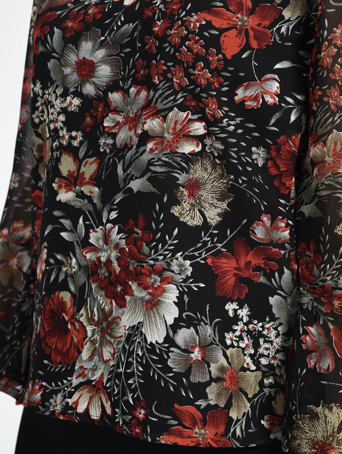 bell sleeved floral top - 15314050 - Zoom Image - 5