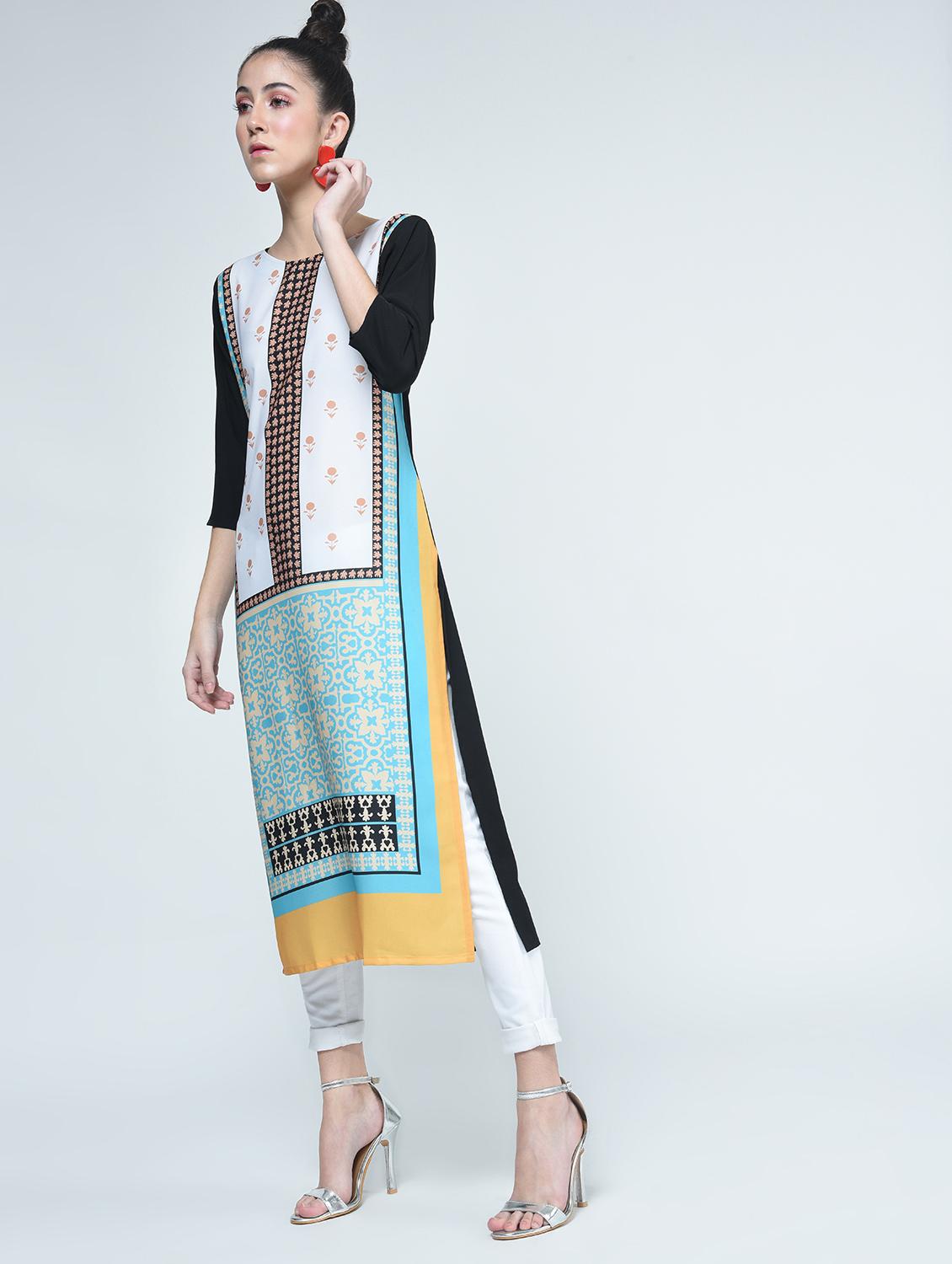 straight printed kurta - 15314399 - Zoom Image - 2