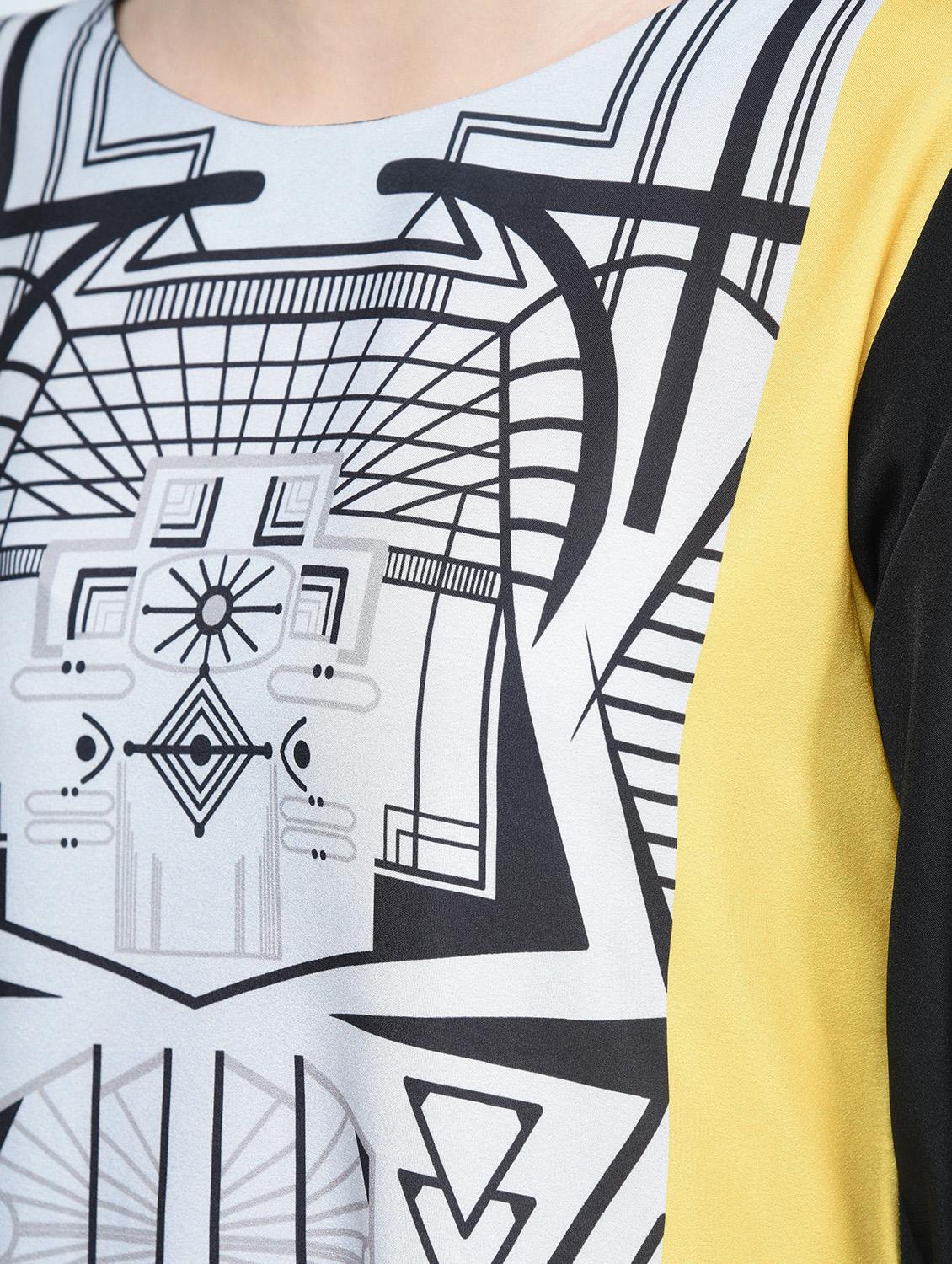 geometrical straight kurta - 15314401 - Zoom Image - 5