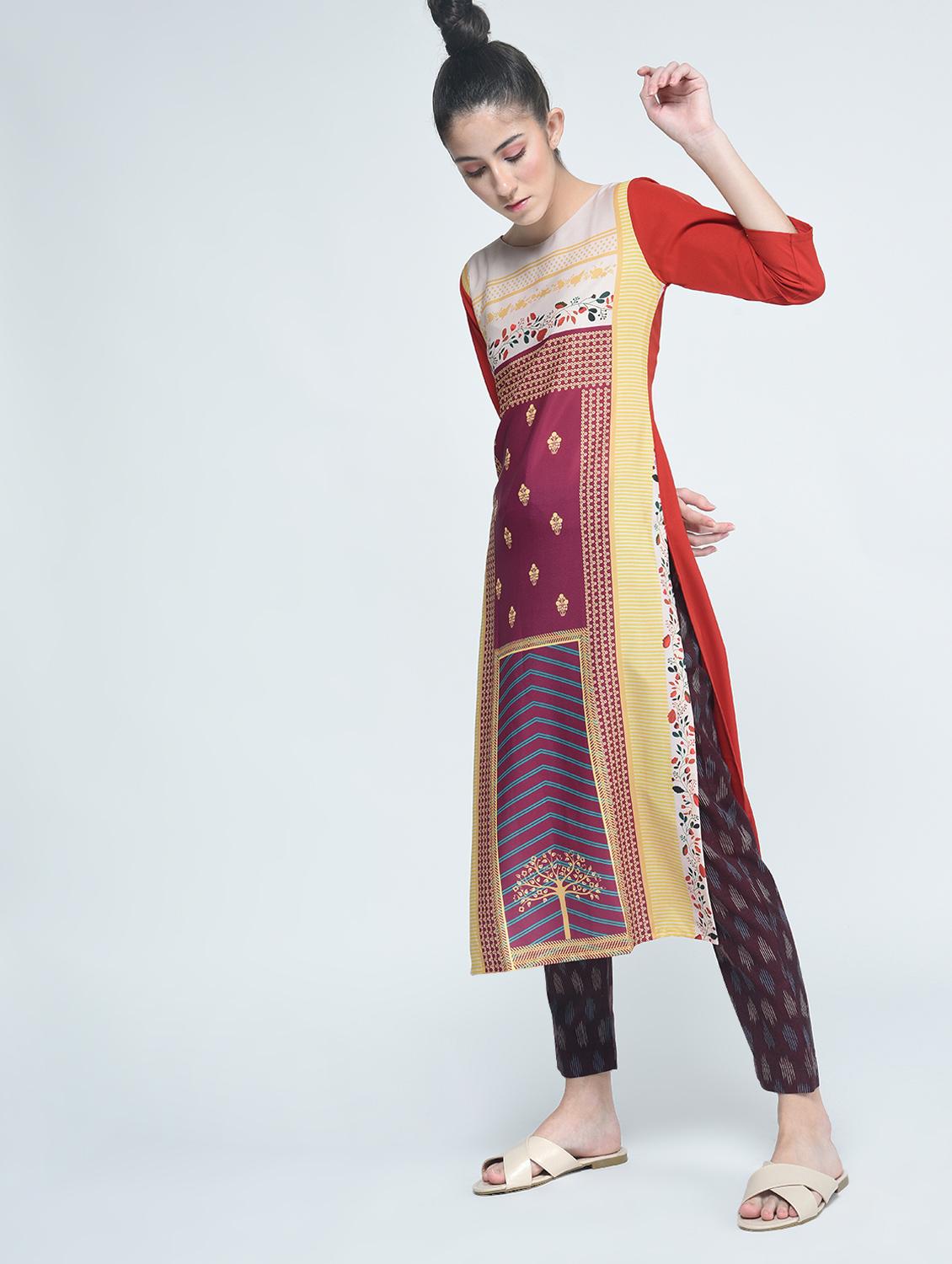 straight printed kurta - 15314405 - Zoom Image - 2