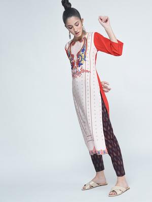 paisley print straight kurta - 15314406 - Standard Image - 2