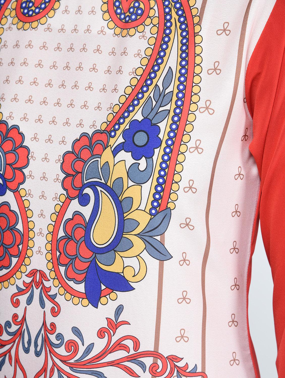 paisley print straight kurta - 15314406 - Zoom Image - 5