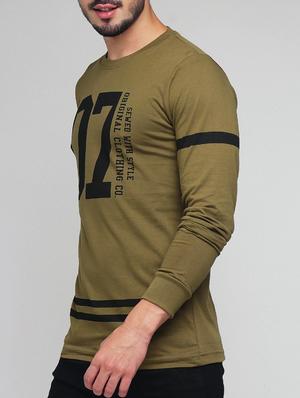 green cotton front print t-shirt - 15314491 - Standard Image - 2