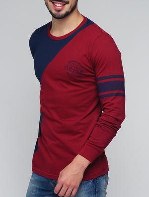 maroon cotton cut & sew t-shirt - 15314496 - Standard Image - 2