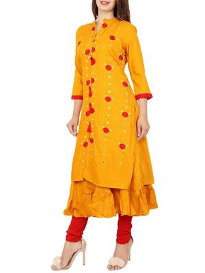 layered embroidered kurta - 15315190 - Standard Image - 2