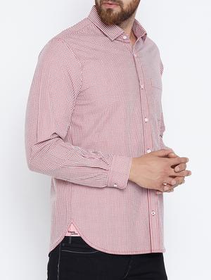 red cotton casual shirt - 15316033 - Standard Image - 2