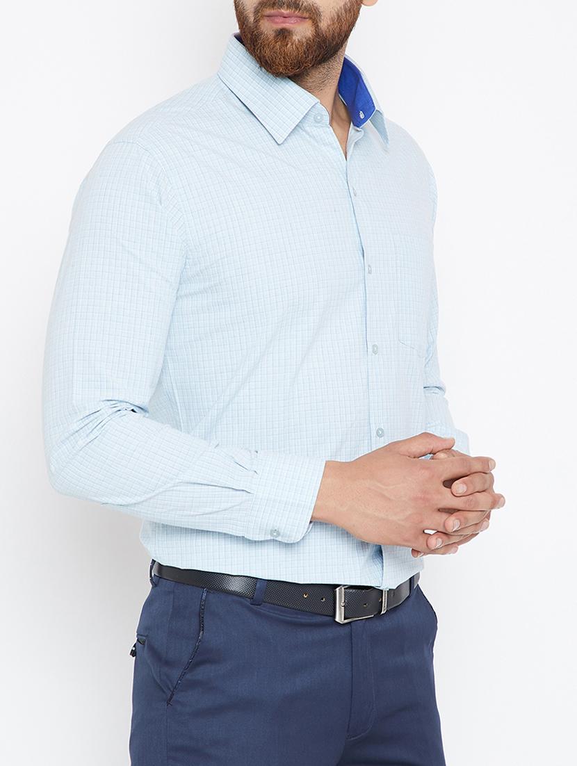 light blue cotton formal shirt - 15316063 - Zoom Image - 2
