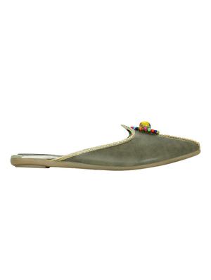 green faux leather slip on jutis & mojaris - 15318643 - Standard Image - 2