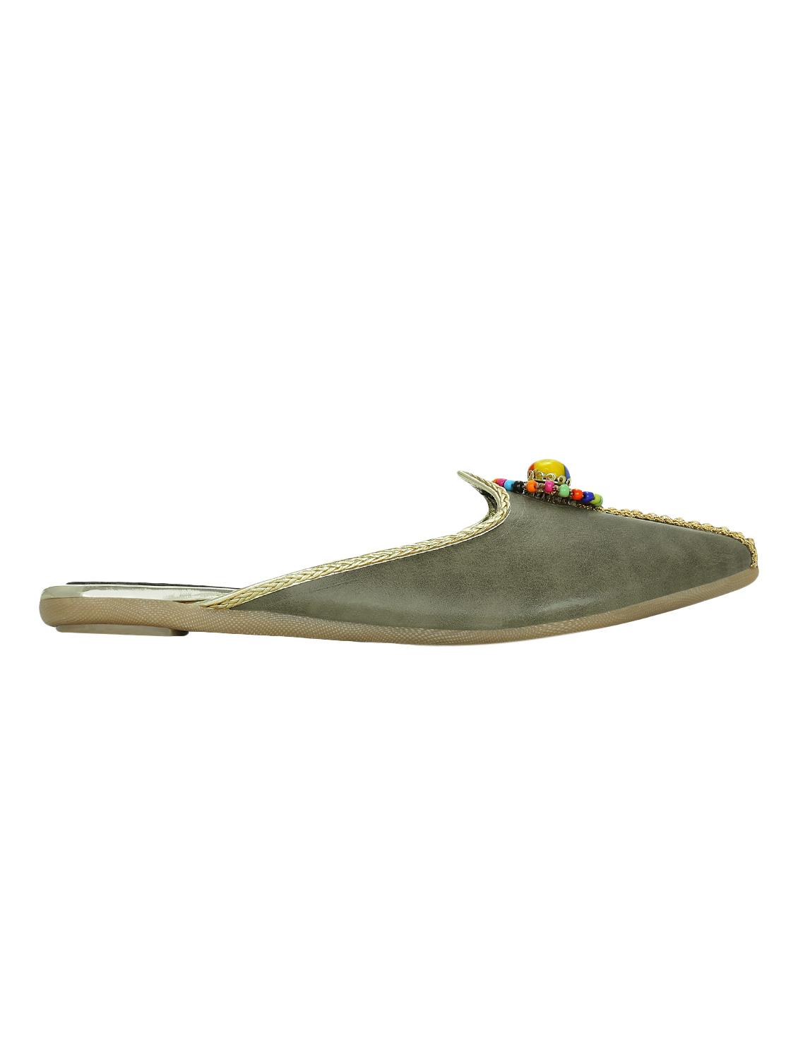 green faux leather slip on jutis & mojaris - 15318643 - Zoom Image - 2