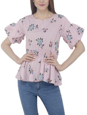 elasticated waist bell sleeve top - 15318684 - Standard Image - 2