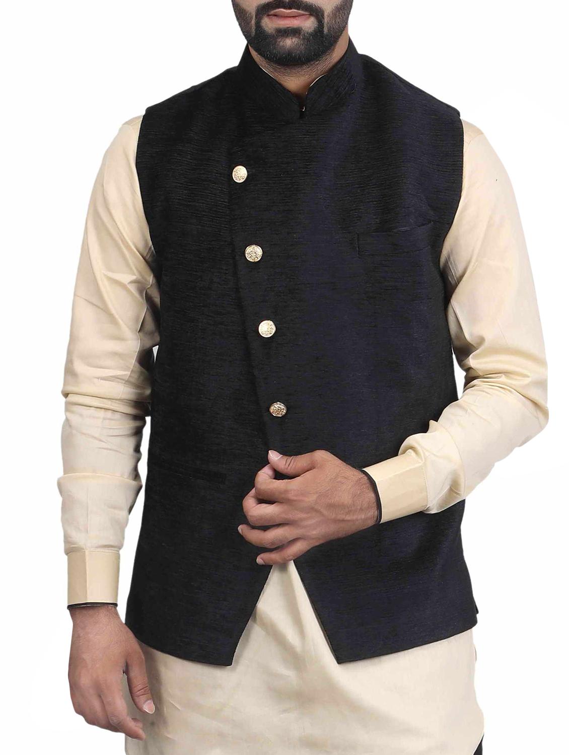 black velvet nehru jacket