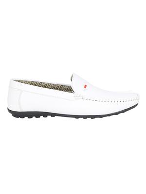 white leatherette slip on loafer - 15318845 - Standard Image - 2