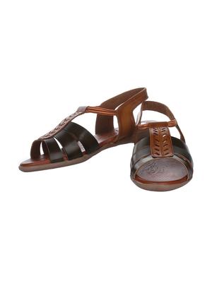 green leather back strap sandal - 15318864 - Standard Image - 5