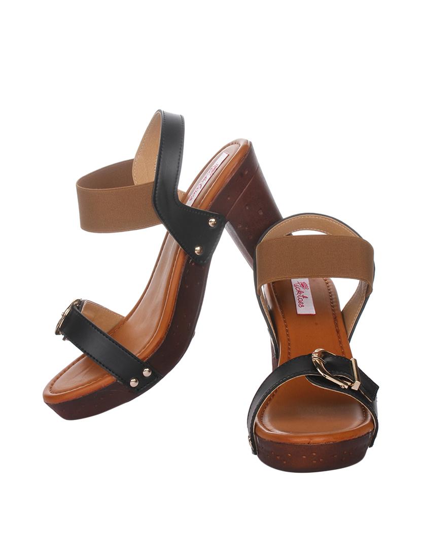 black faux leather back strap sandals - 15318880 - Zoom Image - 5
