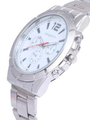 skylofts analog silver dial stainless steel watch - 15319458 - Standard Image - 2