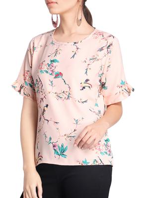 floral ruffle sleeved top - 15321243 - Standard Image - 2