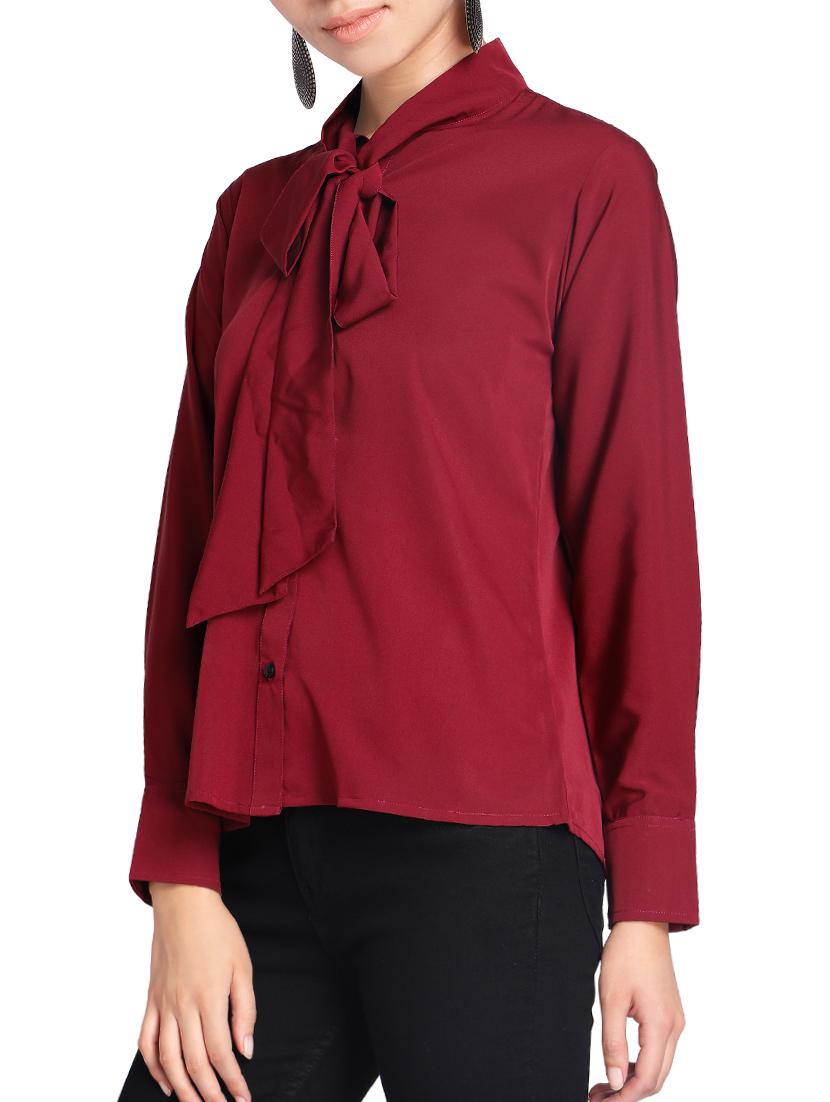 tie-up neck button up top - 15321244 - Zoom Image - 2