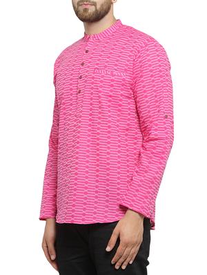 pink cotton short kurta - 15321742 - Standard Image - 2