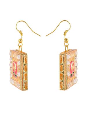 pink gold tone drop earrings - 15322086 - Standard Image - 2