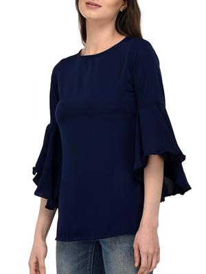 keyhole back bell sleeved top - 15322295 - Standard Image - 2