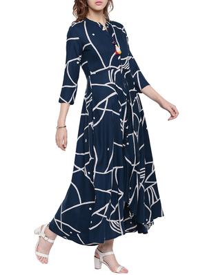 abstract print flared kurta - 15323094 - Standard Image - 2