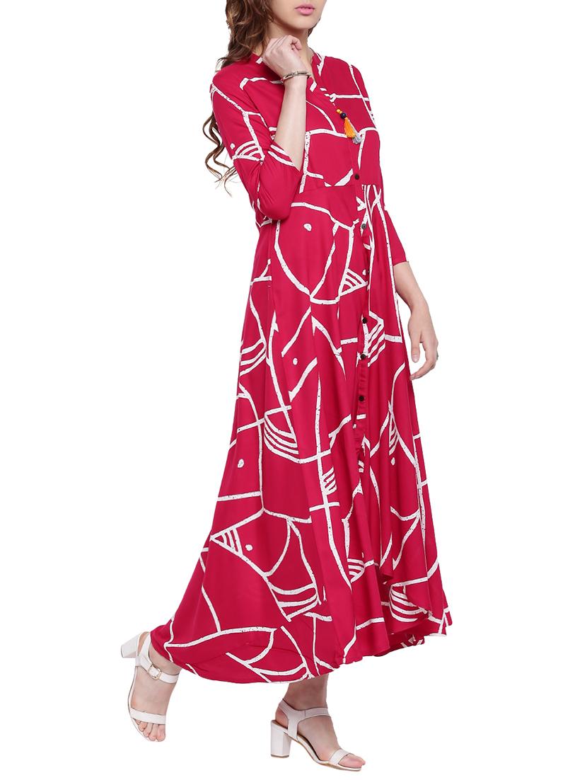 flared abstract print kurta - 15323096 - Zoom Image - 2