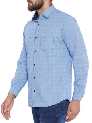 blue cotton casual shirt - 15324737 - Standard Image - 2