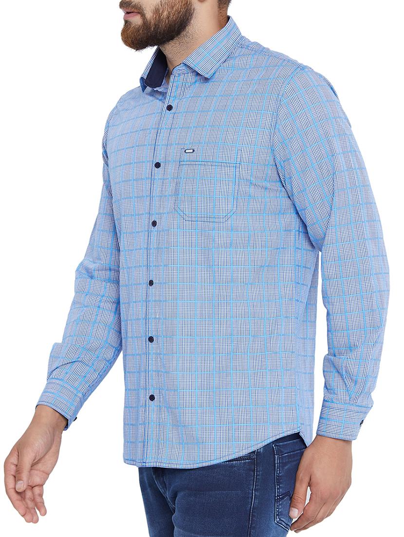 blue cotton casual shirt - 15324737 - Zoom Image - 2
