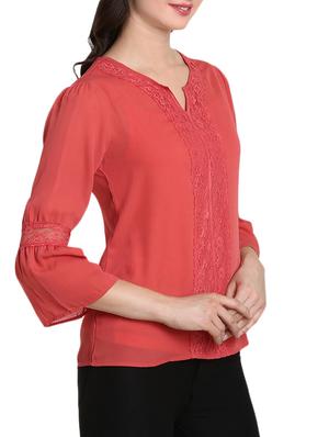 lace detail flared sleeved top - 15326233 - Standard Image - 2
