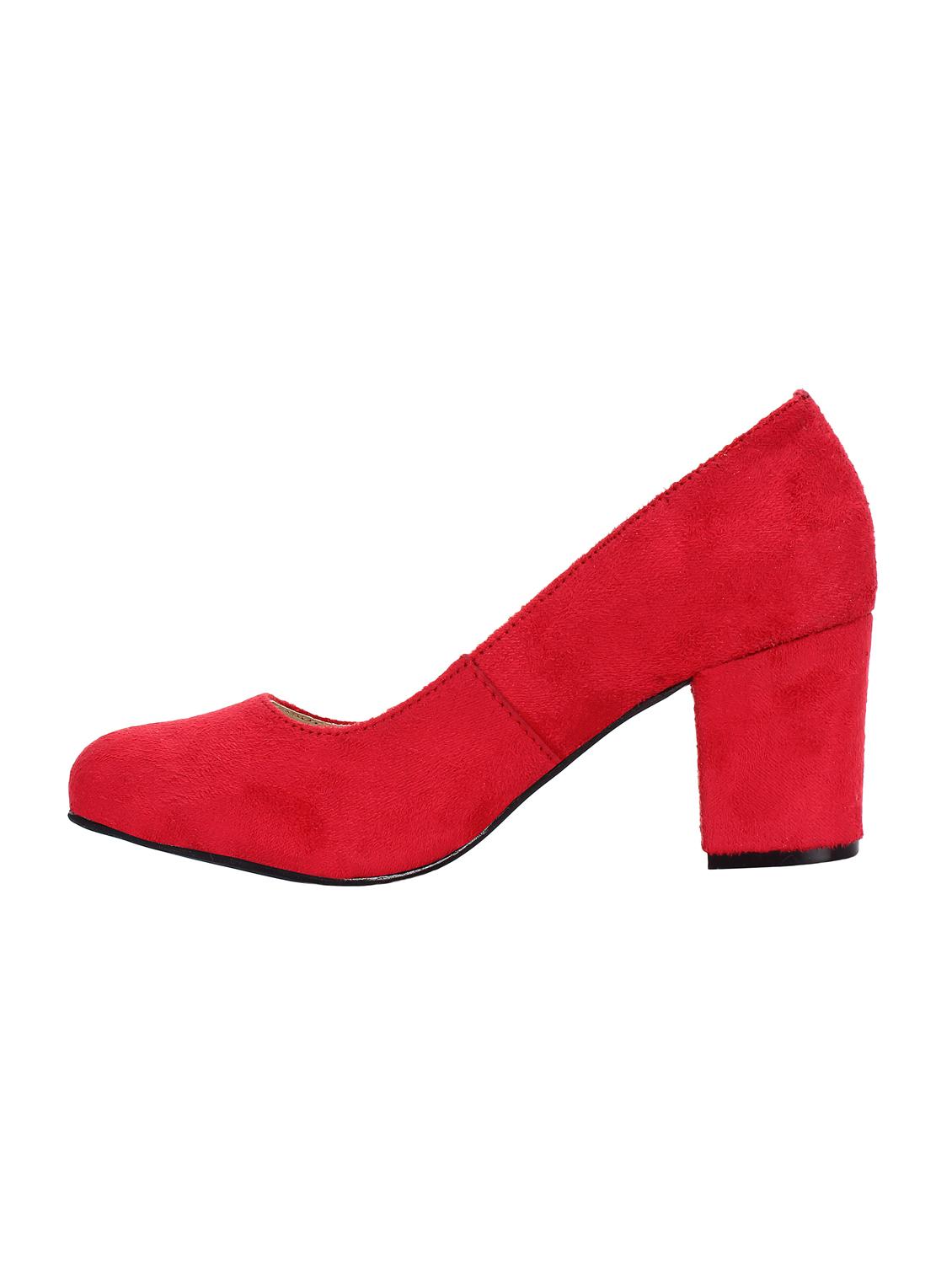 red pu slip on pumps - 15326257 - Zoom Image - 2
