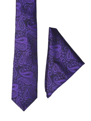multi colored micro fiber tie with belt and pocketsquare - 15326431 - Standard Image - 2
