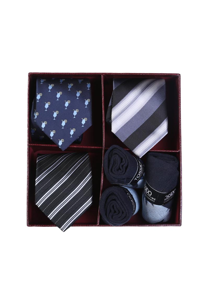 multi colored micro fiber tie with socks - 15326436 - Zoom Image - 5