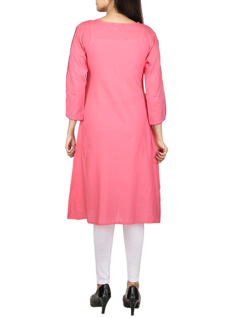 embroidered a-line kurta - 15327107 - Zoom Image - 2