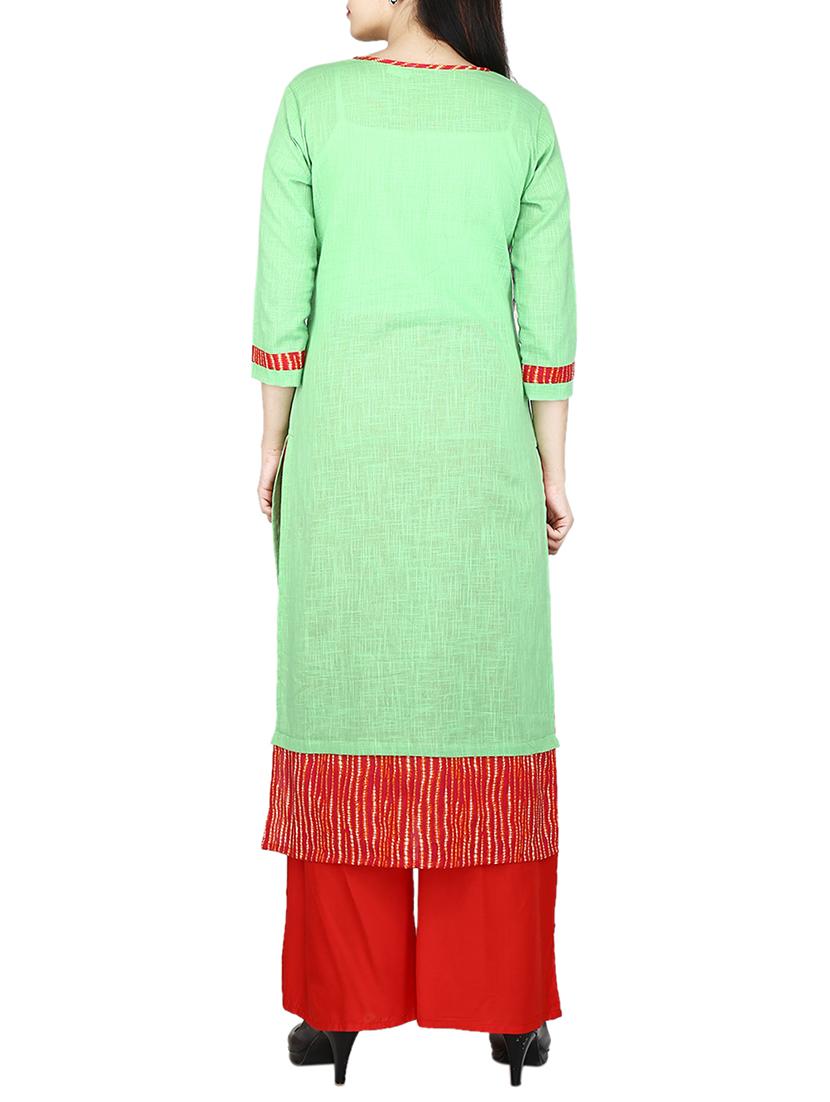 embroidered straight kurta - 15327108 - Zoom Image - 2