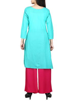 embroidered a-line kurta - 15327216 - Standard Image - 2