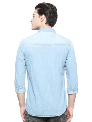 blue cotton casual shirt - 15327258 - Standard Image - 2