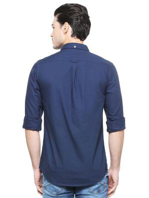 navy blue cotton casual shirt - 15327261 - Standard Image - 2