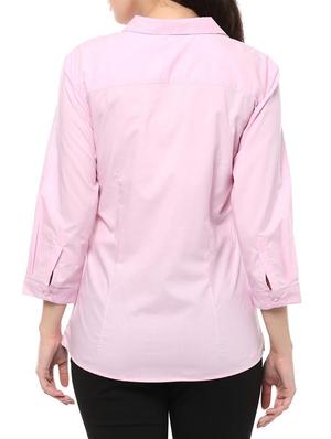 solid three quarter sleeved shirt - 15328313 - Standard Image - 2