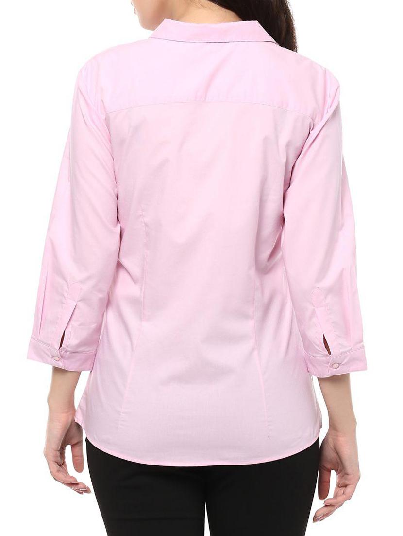 solid three quarter sleeved shirt - 15328313 - Zoom Image - 2