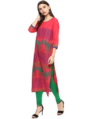 straight block print kurta - 15328387 - Standard Image - 2